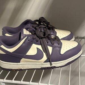 Nike Cream and Purple Sneakers